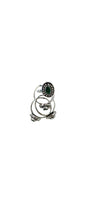 Green Stone Oxidised Toe Ring