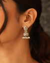 Minimal Oxidised Silver Earrings with Delicate Pearl Poai