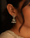 Minimal Oxidised Silver Earrings with Delicate Pearl Poai