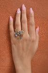 Silver Fusion Bird Leaf Ring