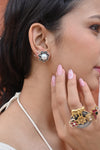 Silver Peal Flower Studs