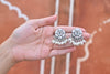 Silver Pearl Flower Earrings