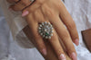 Silver Emerald Devi Ring