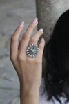 Silver Emerald Devi Ring