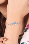Silver Shining Wavy Bracelet With Adjustable Band