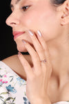 Rose Gold Silver Leaf Ring