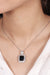 Silver Minimalist Gigantic Black Stone Pendant