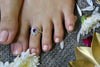 Silver Purple Stone Toe Ring ( pair )