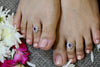 Silver Purple Stone Toe Ring ( pair )