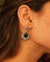 Unique Oxidised Earrings with Black Pear Stone