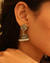 Classic Oxidised Silver Earrings With pearl Beads
