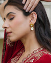 Lightweight Ethnic Polki Earrings in Sterling Silver