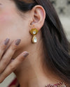 Lightweight Ethnic Polki Earrings in Sterling Silver