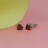 Red Heart Shape stone studs