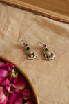 Elegant Temple-Inspired Oxidised Silver Earrings
