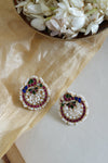 Colorful Meenakari Style Silver Earring with Pearls