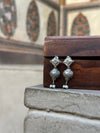 AntiqueSilver Oxidised Earrings with Dome Jhumki Design