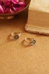 Floral Charm Oxidised Silver Toe Rings ( pair )