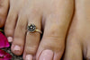 Silver Double Flower Toe Ring ( pair )